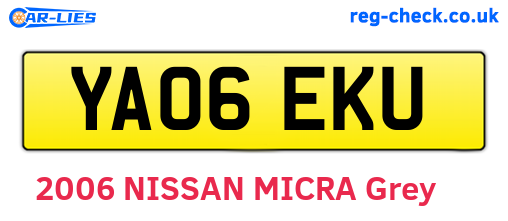 YA06EKU are the vehicle registration plates.