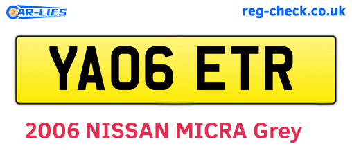 YA06ETR are the vehicle registration plates.
