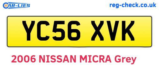 YC56XVK are the vehicle registration plates.