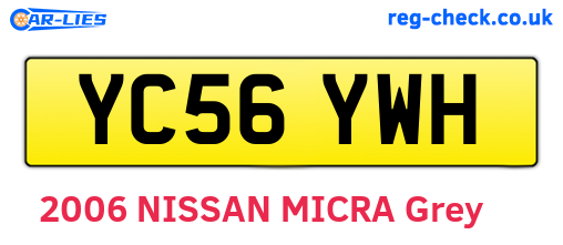 YC56YWH are the vehicle registration plates.