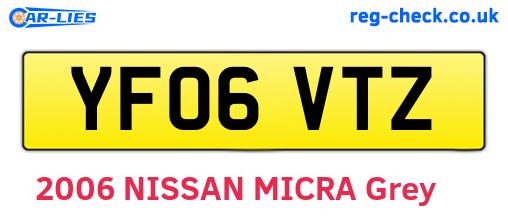 YF06VTZ are the vehicle registration plates.