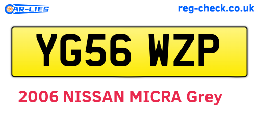 YG56WZP are the vehicle registration plates.