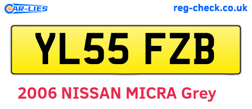 YL55FZB are the vehicle registration plates.