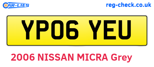 YP06YEU are the vehicle registration plates.