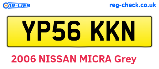 YP56KKN are the vehicle registration plates.