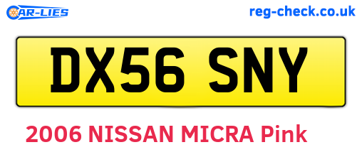DX56SNY are the vehicle registration plates.