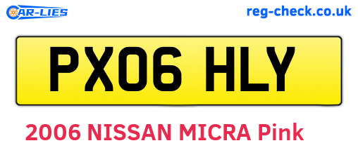 PX06HLY are the vehicle registration plates.