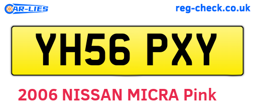 YH56PXY are the vehicle registration plates.