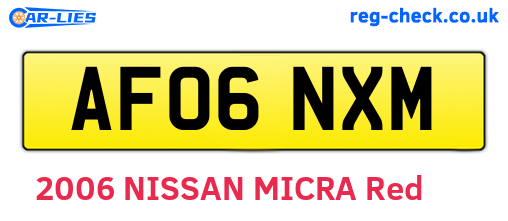 AF06NXM are the vehicle registration plates.