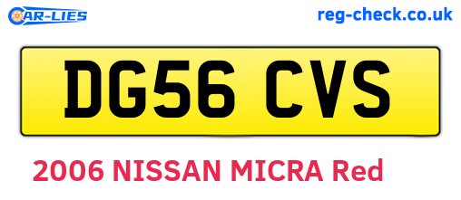DG56CVS are the vehicle registration plates.