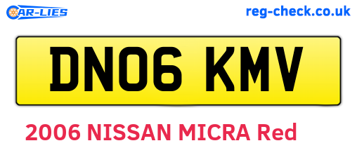DN06KMV are the vehicle registration plates.