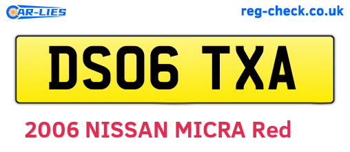 DS06TXA are the vehicle registration plates.