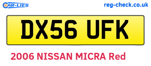 DX56UFK are the vehicle registration plates.