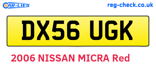 DX56UGK are the vehicle registration plates.