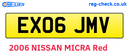 EX06JMV are the vehicle registration plates.