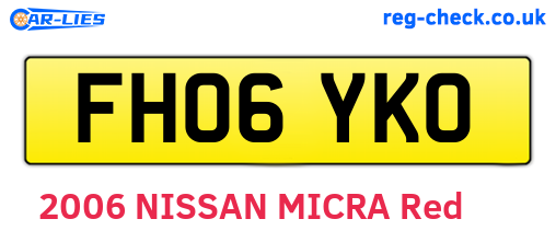 FH06YKO are the vehicle registration plates.
