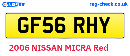 GF56RHY are the vehicle registration plates.