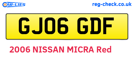 GJ06GDF are the vehicle registration plates.