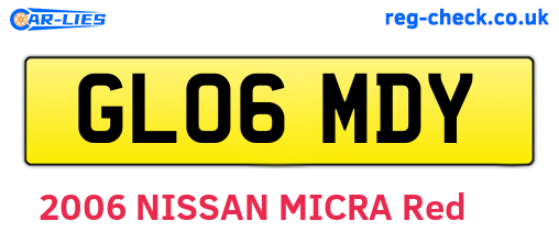 GL06MDY are the vehicle registration plates.