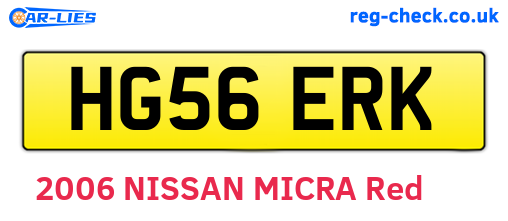 HG56ERK are the vehicle registration plates.