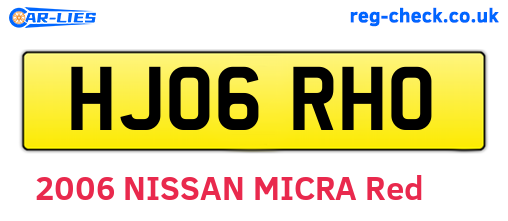 HJ06RHO are the vehicle registration plates.