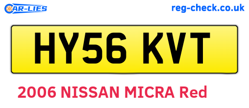 HY56KVT are the vehicle registration plates.