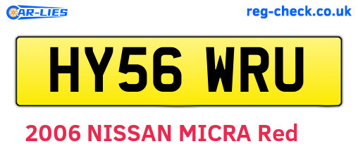 HY56WRU are the vehicle registration plates.