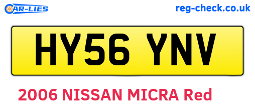 HY56YNV are the vehicle registration plates.