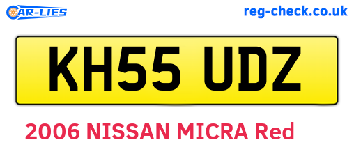 KH55UDZ are the vehicle registration plates.