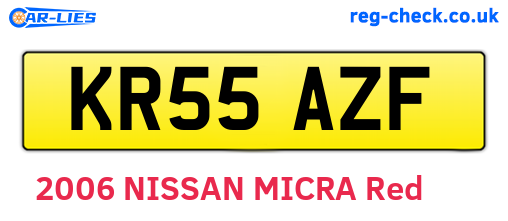 KR55AZF are the vehicle registration plates.