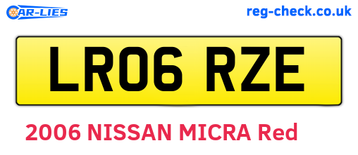 LR06RZE are the vehicle registration plates.