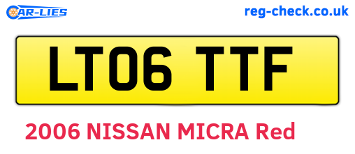 LT06TTF are the vehicle registration plates.