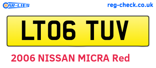 LT06TUV are the vehicle registration plates.