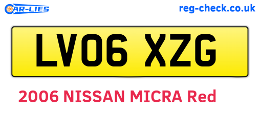 LV06XZG are the vehicle registration plates.