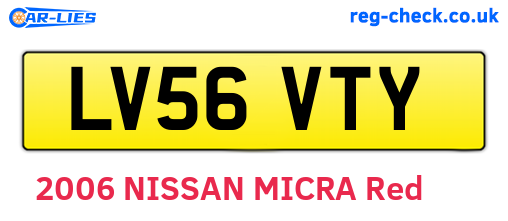 LV56VTY are the vehicle registration plates.