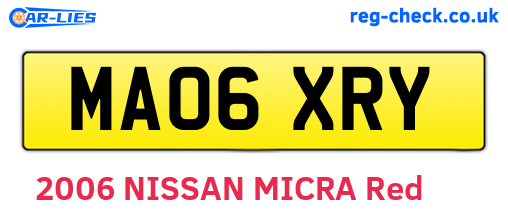 MA06XRY are the vehicle registration plates.
