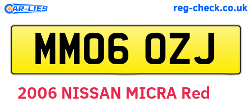 MM06OZJ are the vehicle registration plates.
