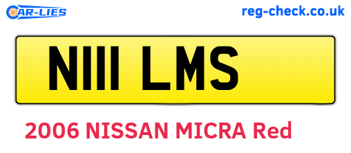 N111LMS are the vehicle registration plates.
