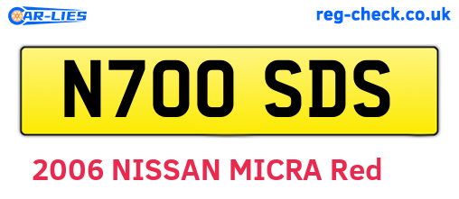 N700SDS are the vehicle registration plates.