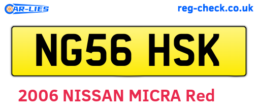 NG56HSK are the vehicle registration plates.