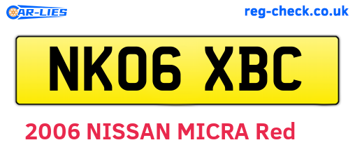 NK06XBC are the vehicle registration plates.