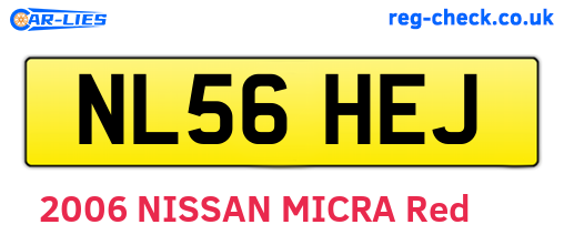 NL56HEJ are the vehicle registration plates.