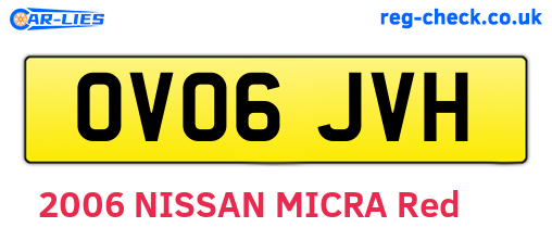OV06JVH are the vehicle registration plates.