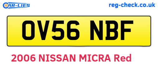 OV56NBF are the vehicle registration plates.