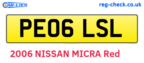 PE06LSL are the vehicle registration plates.
