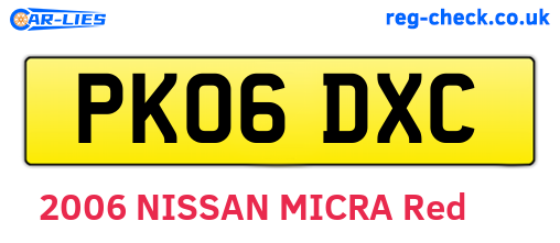 PK06DXC are the vehicle registration plates.
