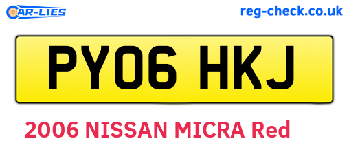 PY06HKJ are the vehicle registration plates.