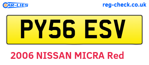 PY56ESV are the vehicle registration plates.
