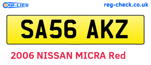 SA56AKZ are the vehicle registration plates.