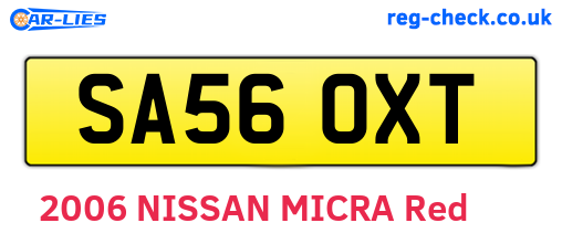 SA56OXT are the vehicle registration plates.
